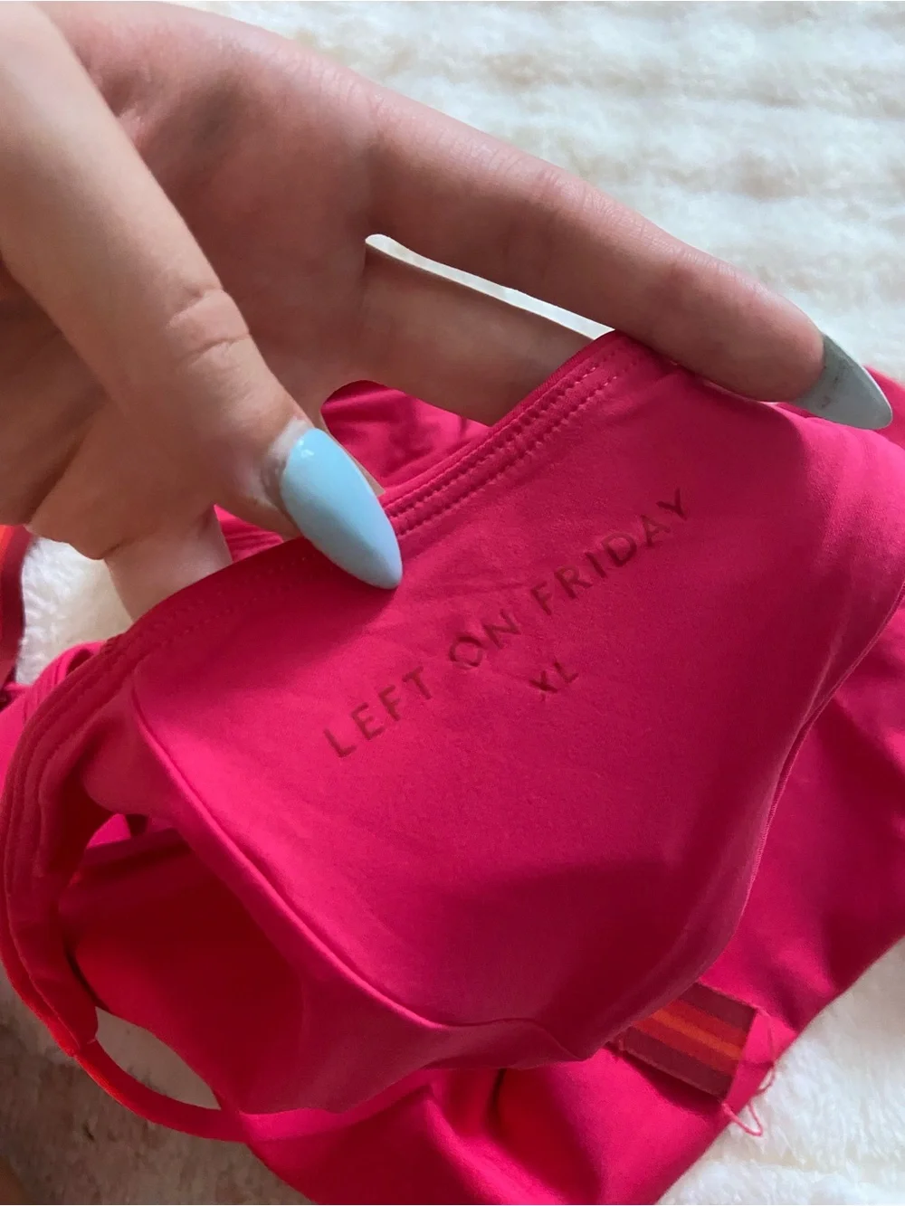 New! Left On Friday Pink High Waisted Bikini Set XL Top / L Bottom 34094